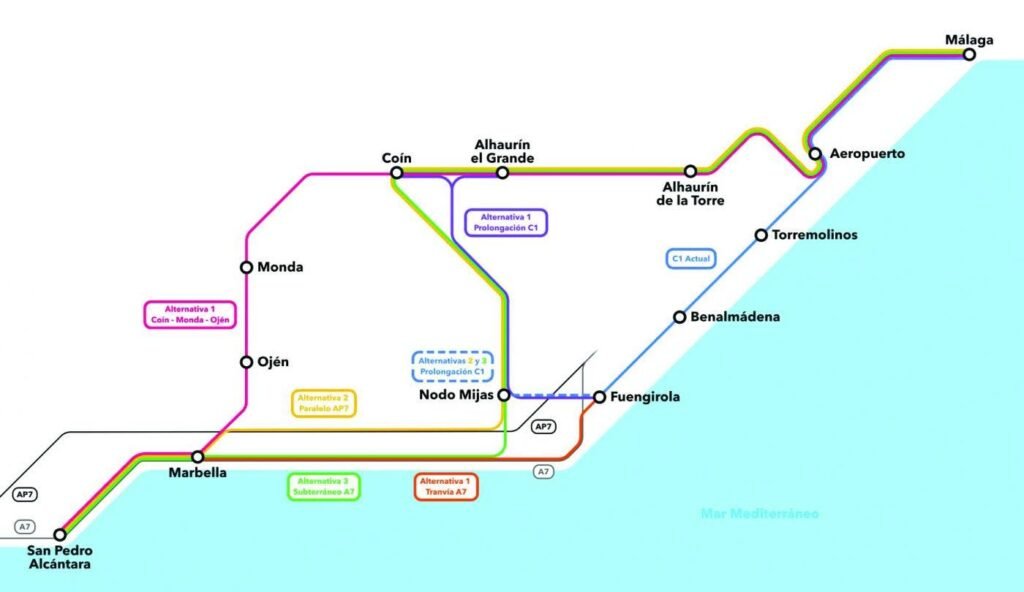 Marbella Railway line plan