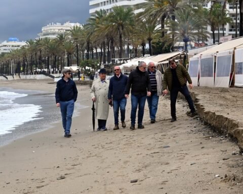 Battering from storm caused the loss of 20% of the sand on Marbella beaches