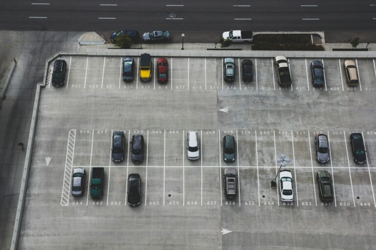 Cars parked at a central car park in Marbella