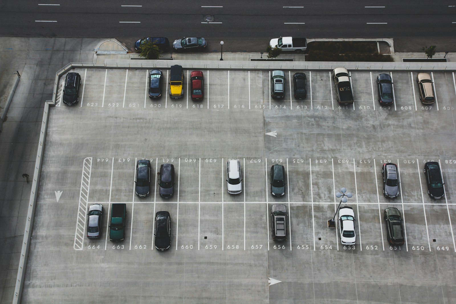 Cars parked at a central car park in Marbella