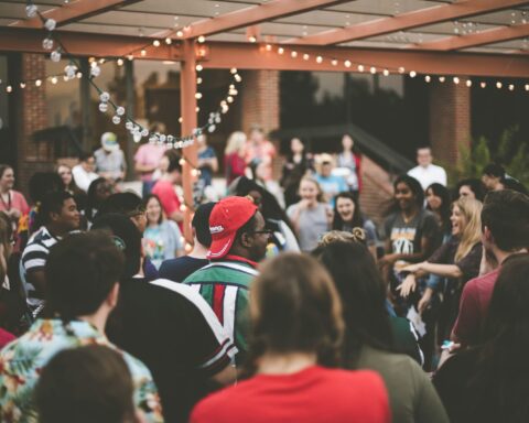 A community cultural event inside a public venue