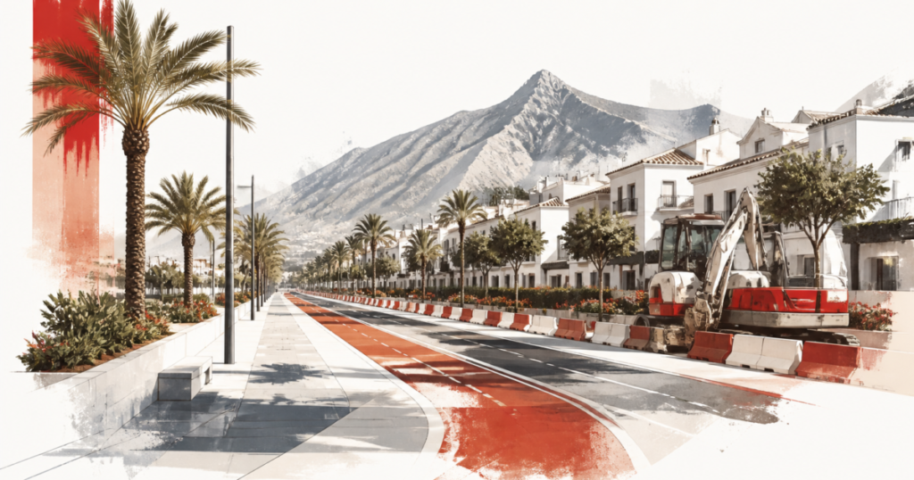 AI-generated illustration for Marbella Daily: Lorenzo Morito Romero avenue in San Pedro reaches final works phase