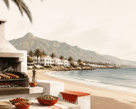 AI-generated illustration for Marbella Daily: Marbella records 3,947 beach barbecue reservations during 2026 season