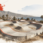AI-generated illustration of a pump track under construction for Marbella Daily