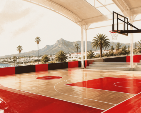 AI-generated illustration for Marbella Daily: Marbella’s Carlos Cabezas pavilion adds a covered basketball court