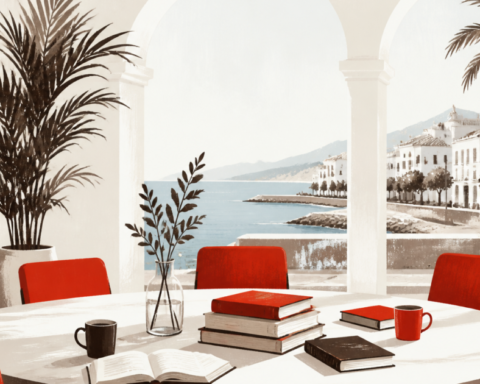 AI-generated illustration for Marbella Daily: Estepona library launches campaign to create user-led reading clubs